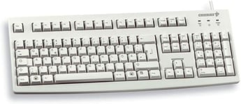 G83-6105, Allemagne / Disposition cyrillique, clavier QWERTZ, clavier filaire, actionnement des touches agréablement doux, compact, durable, recyclable, gris clair