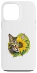 Coque pour iPhone 13 Pro Max Chat mignon jaune assis parfum tournesol papillon