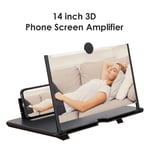 Amplificateur D'écran De Téléphone 3d/5d,14/12/10 Pouces,Affichage Mobile,Loupe Vidéo Hd Pour Smartphone,Cinéma,Support De Téléphone Agrandi - Type Black 14 Inch 3d