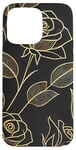 Coque pour iPhone 15 Pro Max Rose florale botanique, style minimaliste