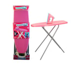 Pink Ironing Board & Iron Metal Legs Kid Girls Pretend Role Play Toy Gift