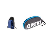 Arena Team Sack BIG Logo Sacs de Natation Mixte Adulte, Bleu, Taille Unique & Étui à Lunettes de Natation Unisexe, Noir/Blanc/Royal, Taille Unique