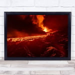 Fingerprint Designs From The Hell Volcano Eruption Lava Night Magma Dramatic Wall Art Print