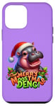 Coque pour iPhone 12 mini Adorable bébé hippopotame Moo Deng Merry Moostmas Christmas Cheer