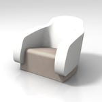 FAUTEUIL ASSISE EN RÉSINE BLANC ET TOURTERELLE PLAGE EXTÉRIEUR MODERNE