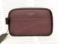 TED BAKER Travel Wash Bag Mens Caller OxBlood Soft PU Toiletry Bags BNWT R£55