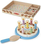 Melissa & Doug Gâteau D’Anniversaire En Bois, Aliments en bois, Jeu d'imitación, Jouet créatif, Accesoires cuisine pour enfants, Montessori, Cadeau pour garçons et filles de 3 4 5 6 7 ans