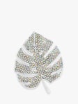 Jon Richard Aurora Borealis Leaf Brooch, Silver