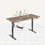 FLEXISPOT Electric Standing Desk 180x80cm Sit Stand Table Height Adjustable Desk with Hook for Home Office, Rustic Brown