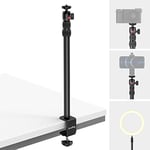 SMALLRIG Camera Desk Mount, Tabletop C Clamp Mount Arm with 1/4"-20 Ball Head, 13"-35.4" Adjustable Tablet Mount Clamp for DSLR Camera, Ring Light, Live Streaming, Video Recording - 3488