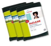 ALCLEAR 950003a_3 Ultra-Microfibre Cloths, Set of 3, Display Cloth for iPhone, iPad and iPod, Samsung, 19 x 14 cm, Anthracite, Creates a Streak-Free, Clear View with No Chemicals, No Cleaning Agents, Anti-Fingerprint