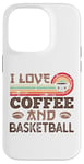 iPhone 14 Pro I love Coffee and Basketball Cute Kawaii Case