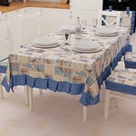 PETTI Artigiani Italiani - Nappe en Plastique avec Motif hérisson en Coton Lidia Blue X12 Places (140 x 240 cm) 100% fabriquée en Italie