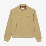 Lacoste Mens Water-Repellent Light Twill Jacket in Beige Cotton - Size Small/Medium