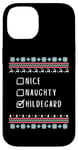 iPhone 14 Nice, Naughty, Hildegard Christmas Ugly Sweater Style Case