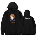 EDMKO Sweat-Shirt À Capuche Homme Imprimé 3D Drôle Jujutsu Kaisen Dessin Animé Kugisaki Nobara Manches Longues Poche Capuche Pull pour Femme,M