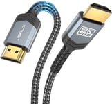 Câble HDMI 2.1 3M, Câble HDMI 8K Highspeed 48Gbps 8K@60Hz,4K@120Hz,Uhd HDR 10 +,