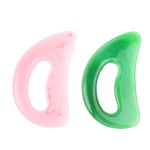 2st Large Gua Sha Massage Tool Lymfdränage Massager Mus Pink and Green 2Pcs