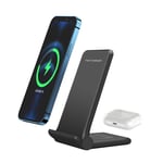 25W Wireless Charger 2in1 Charging Station For Apple AirPod iPhone Samsung Phone