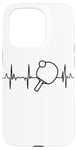 Coque pour iPhone 15 Pro Ping Pong Tennis de table Heartbeat Heartline