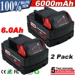 2x18v For Milwaukee M18 M18b5 Xc 6.0ah Battery M18b6 48-11-1828 48-11-1852 M18b4