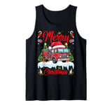 Xmas Tree Lighting Santa Hat Fire Truck Christmas Tank Top