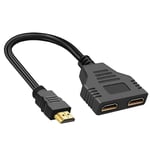 Câble Adaptateur Répartiteur HDMI 1 Entrée 2 Sorties,1080P HDMI vers Double HDMI 1 vers 2 Voies,pour Double Moniteur Dupliqué/Miroir,pour HDMI HD,LCD,TV