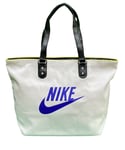 New Vintage NIKE Womens HERITAGE S1 Landscape Vinyl TOTE Bag BA4311 Tech Grey