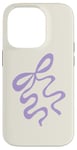 iPhone 14 Pro Lilac Purple Bow Hand Drawn Illustration Coquette Aesthetic Case