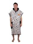 ALL-IN - Poncho Manches Courtes pour Homme - Surf, Bain et Plage - Tissu Eponge Velours 380g/m² 100% Coton - Capuche et 2 Poches - Taille Unique - Motifs Mexicano