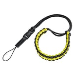 Hama Camera Wrist Strap (Camera Strap with Quick Release, Wrist Strap, Carrying Strap, 20 cm Length, Nylon, Universal Hand Strap for Compact Camera and System Camera, Retro) Black/Yellow