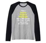 Senior Project Manager Management Job Title Career Raglan Baseball Tee