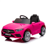 Hauss Sploe - Voiture électrique pour enfants avec télécommande, musique, contrôle du volume, lumière led, MP3, usb/sd, rose