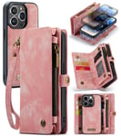 CaseMe Multi-slot Plånboksfodral iPhone 14 Pro Rosa