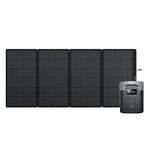 Générateur solaire EcoFlow DELTA 2 Max 2048 Wh avec Portable panneau solaire 400W Batterie LFP de secours, Sortie CA 3 100 W Charge rapide 0%-80% en 53 minutes pour extérieur, camping, VR, balcon