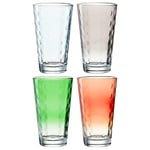 Leonardo Optic XL Lot de 4 verres en verre de qualité supérieure - Contenance : 540 ml - Passe au lave-vaisselle - Robuste - Lot de 4 couleurs différentes