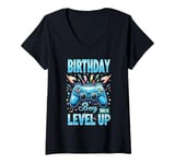 Womens It's My Birthday Boy Time to Level Up Video Game Gift Boys V-Neck T-Shirt