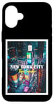 Coque pour iPhone 16 Plus Cool New York City Times Square Skyline Illustration Graphic