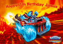 Skylanders Superchargers CAKE TOPPER PERSONALISED WAFER PAPER A4  imge a20