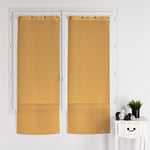 HomeMaison.com Paire de Vitrage Voilage Uni - Miel - 60 X 160 cm