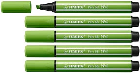 Feutre dessin STABILO Pen 68 MAX ARTY - Lot x 5 Feutres Coloriage Pointe Large - vert gazon