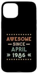 Coque pour iPhone 15 Plus Awesome Since April 1986 Birthday Design