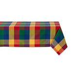 DII Checkered Tabletop Collection 100% Cotton, Machine Washable, Tablecloth, 60x84, Summer Check