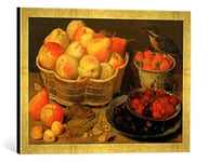 Kunst für Alle 'Image encadrée de Georg Flegel Eben d'allaitement avec Fruits, Souris et la Glace, d'art Oiseaux dans la Main de Haute qualité Cadre de Photos, 60 x 40 cm, Or Raya