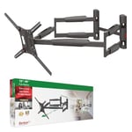 Barkan Support Mural pour TV de 104 cm de Long - Double Bras de 13 à 90" - Orientable/Mouvement Complet - Supporte jusqu'à 60 kg - Extra Stable - pour écran LCD LED OLED - VESA Max. 600 x 400