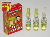 Practical Jokes: Stink Bombs. Glass Vials. 1 box of 3