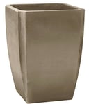 EDA - Bac à Arbustes Vase Haut PALMEA 65 L - Double Paroi - Réserve d'eau Intégrée - Usage Intérieur ou Extérieur - 47 x 47 x 65 cm - Taupe