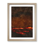 Clouds On Fire Painting Modern Framed Wall Art Print, Ready to Hang Picture for Living Room Bedroom Home Office Décor, Oak A3 (34 x 46 cm)