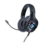 Cosmic Byte Oberon 7.1 RGB Dual Input Gaming Headset (Black) USB and 3.5mm Jack Detachable Microphone 90° Rotative Ear Cups Material-Plastic Adjustable Headband Dual Input Headset