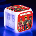 Roblox Print Digital Väckarklocka 7 Färger Spel Nattlampa LED Display Sängbordsklocka Prydnad Heminredning Barnleksak Present (YJD)